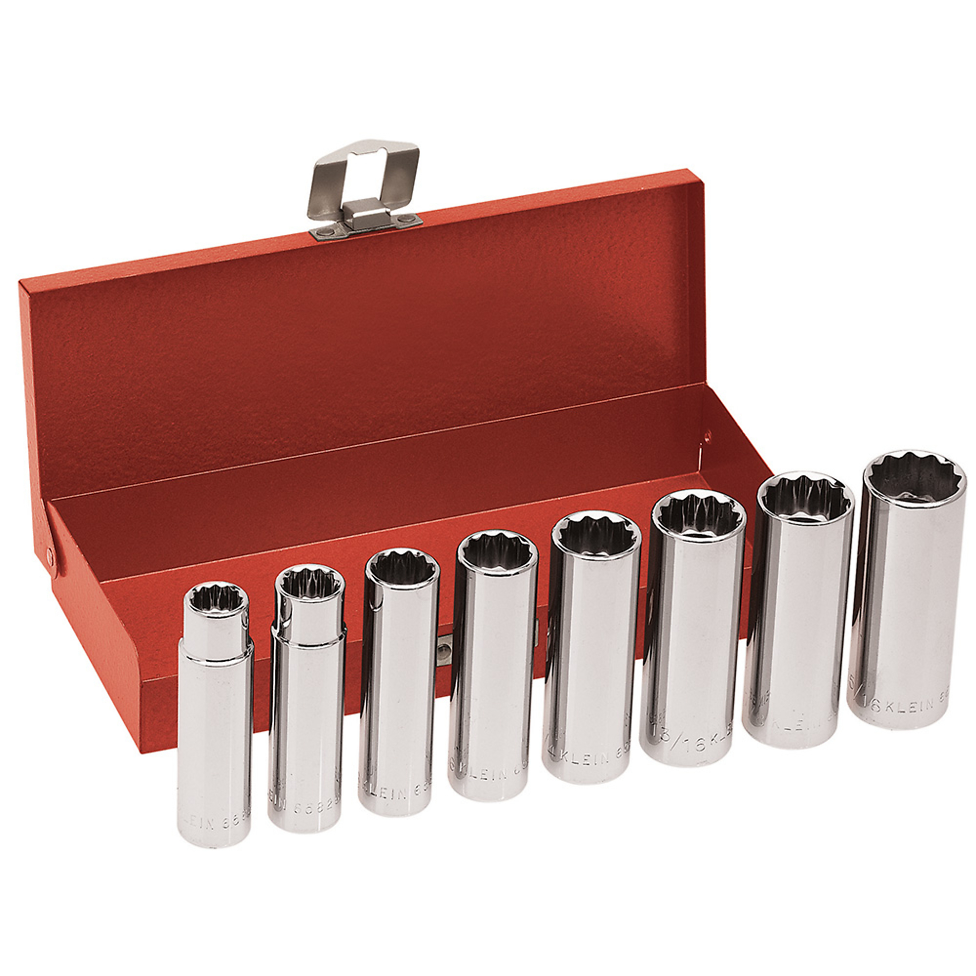 Klein Tools, 1/2in. Drive Deep Socket Wrench Set, 8-Piece, Pieces (qty.) 8 Model# 65514